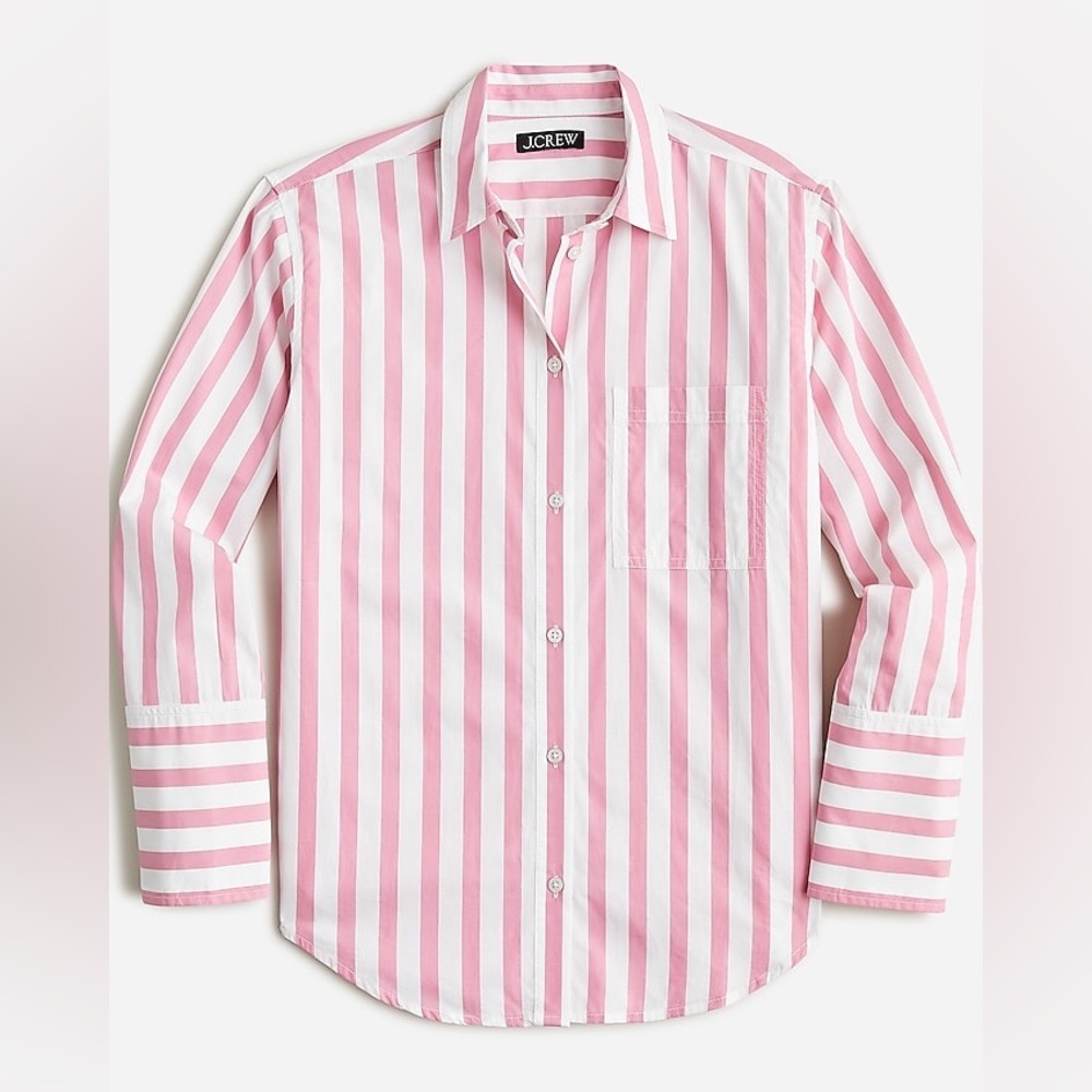 J. Crew  | Pink & White Bold Striped Garçon Shirt | Size 6